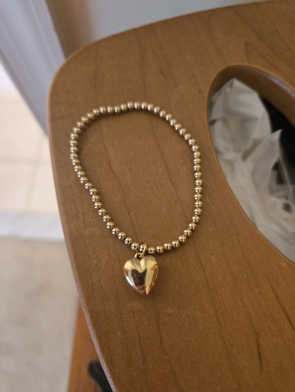 Enewton Classic Gold 3mm Love PLSH Heart Pendant Beaded Bracelet